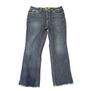 Seven7 Women's Jeans Size‎ 14 Dark Wash Bootcut Frayed Hem Denim Comfort